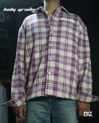 Guy in Street Style 'Blush Pink' Unisex Check 280 GSM Cotton Heavyweight Full Sleeve Boxy Fit Shirt HG x Pvt Ltd - Front