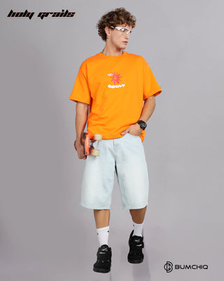 Guy in Street Style 'God's Got This' Orange 240 GSM 100% Terry Cotton Screen Printed Oversize Graphic Tee HG x Bumchiq - Front Full