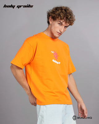 Guy in Street Style 'God's Got This' Orange 240 GSM 100% Terry Cotton Screen Printed Oversize Graphic Tee HG x Bumchiq - Front Side