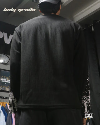 Guy in Street Style 'Rise' Black Unisex Knit Fabric Printed Oversize Sweatshirt HG x Pvt Ltd - Back