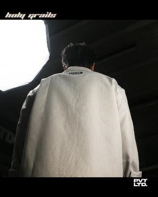 Guy in Street Style 'Royal' Brown Grid Cotton Boxy Fit Shirt HG x Pvt Ltd - Back