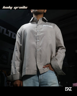 Guy in Street Style 'Royal' Brown Grid Cotton Boxy Fit Shirt HG x Pvt Ltd - Front