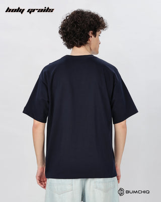 Guy in Street Style 'Tiger Roar' Black 240 GSM 100% Terry Cotton Screen Printed Oversize Graphic Tee HG x Bumchiq - Back