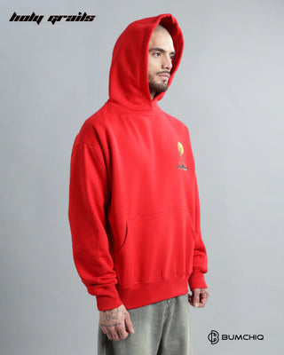 Guy in Streetwear 'Desert Drifters' Red 350-370 GSM 100% Cotton Oversize DTF Printed Hoodie HG x Bumchiq - Side 2