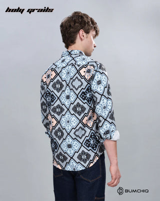 Guy in Streetwear 'Enigmatic Blue' Full Sleeve 70% Cotton 30% Polyester Overshirt HG x Bumchiq - Back Side