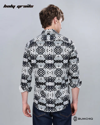 Guy in Streetwear 'Greyish Abstractix' 70% Cotton 30% Polyester Full Sleeve Overshirt HG x Bumchiq - Back