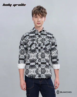 Guy in Streetwear 'Greyish Abstractix' 70% Cotton 30% Polyester Full Sleeve Overshirt HG x Bumchiq - Front