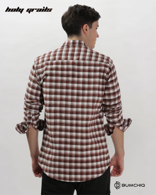 Guy in Streetwear 'Mini Maroon Flannel' Checkered Full Sleeve 100% Cotton Overshirt HG x Bumchiq - Back