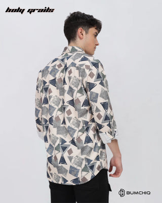 Guy in Streetwear 'Multi Abstract' Beige Polycotton Full Sleeve Slim Fit Shirt HG x Bumchiq - Back Side