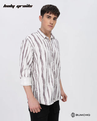 Guy in Streetwear 'Skin Line Abstract' 80% Cotton 20% Polyester Skin Fit Full Sleeve Shirt HG x Bumchiq - Front Side 1