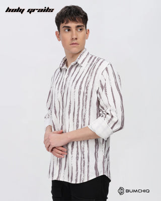 Guy in Streetwear 'Skin Line Abstract' 80% Cotton 20% Polyester Skin Fit Full Sleeve Shirt HG x Bumchiq - Front Side 2