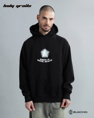 Guy in Streetwear 'Star' Black 350-370 GSM 100% Cotton DTF Print Oversize Hoodie HG x Bumchiq - Front