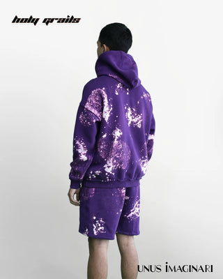 Guy in Streetwear 'Unpurpled' Purple 340 GSM 100% Cotton Hoodie & Shorts Winter Co-ord Set HG x Unus Imaginari - Back