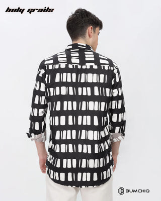 Guy in Streetwear 'White Box Abstract' Black Imported Fabric Full Sleeve Slim Fit Shirt HG x Bumchiq - Back