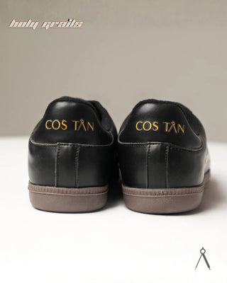 Hand Crafted 'Axis' Black Low Top Vegan Leather With Vegan Suede Sneaker HG x Cos Tan - Back