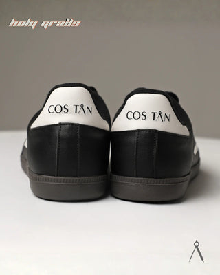 Hand Crafted 'Axis' Black Onyx Low Top Vegan Leather With Vegan Suede Sneaker HG x Cos Tan - Back