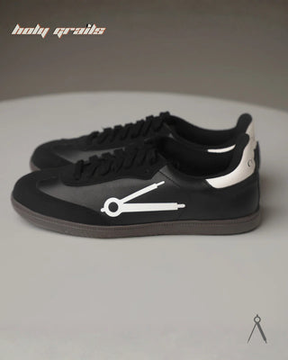 Hand Crafted 'Axis' Black Onyx Low Top Vegan Leather With Vegan Suede Sneaker HG x Cos Tan - Sides