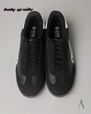 Hand Crafted 'Axis' Black Onyx Low Top Vegan Leather With Vegan Suede Sneaker HG x Cos Tan - Top