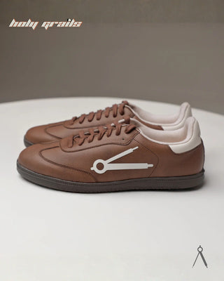Hand Crafted 'Axis' Brown Low Top Vegan Leather With Vegan Suede Sneaker HG x Cos Tan - Sides
