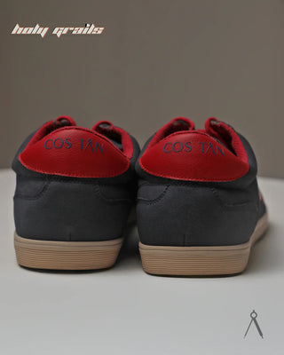 Hand Crafted 'Canopy' Deep Tide Black Low Top Textile-Based Suede Fabric With Plant-Based Vegan Leather Sneaker HG x Cos Tan - Back