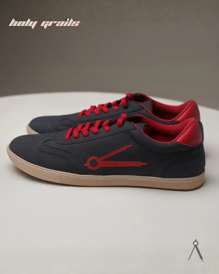 Hand Crafted 'Canopy' Deep Tide Black Low Top Textile-Based Suede Fabric With Plant-Based Vegan Leather Sneaker HG x Cos Tan - Sides