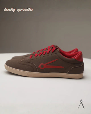 Hand Crafted 'Canopy' Sepia Brown Low Top Textile-Based Suede Fabric With Plant-Based Vegan Leather Sneaker HG x Cos Tan - Public Side