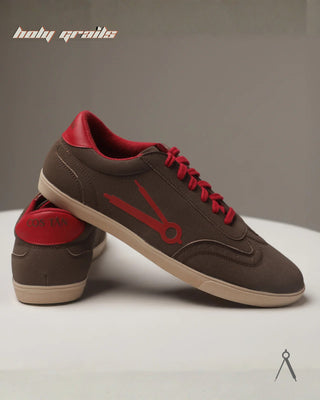 Hand Crafted 'Canopy' Sepia Brown Low Top Textile-Based Suede Fabric With Plant-Based Vegan Leather Sneaker HG x Cos Tan - Side & Back