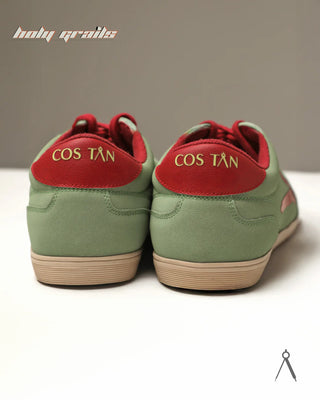 Hand Crafted 'Canopy' Verdant Green Low Top Textile-Based Suede Fabric With Plant-Based Vegan Sneaker HG x Cos Tan - Back