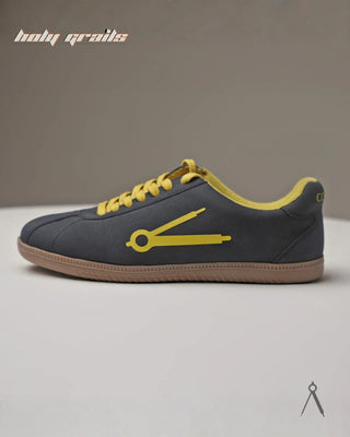 Hand Crafted 'Glow' Grey Deep Tide Low Top Full Textile Suede With Vegan Leather Sneaker HG x Cos Tan - Public Side