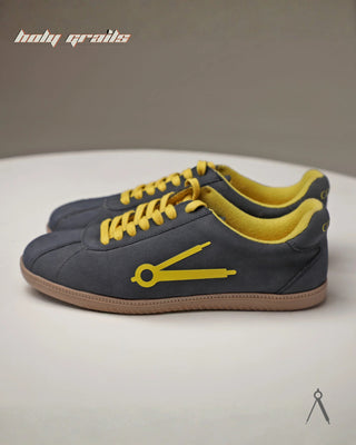 Hand Crafted 'Glow' Grey Deep Tide Low Top Full Textile Suede With Vegan Leather Sneaker HG x Cos Tan - Sides