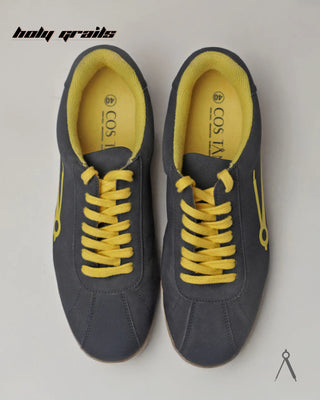 Hand Crafted 'Glow' Grey Deep Tide Low Top Full Textile Suede With Vegan Leather Sneaker HG x Cos Tan - Top