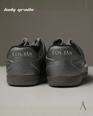 Hand Crafted 'Glow' Silver Shadow Steel Low Top Full Textile Suede With Vegan Leather Sneaker HG x Cos Tan - Back