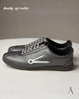 Hand Crafted 'Glow' Silver Shadow Steel Low Top Full Textile Suede With Vegan Leather Sneaker HG x Cos Tan - Sides