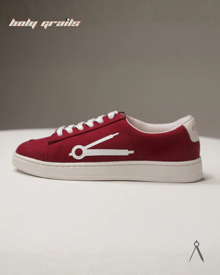 Hand Crafted 'Loom' Cranberry Red Low Top Premium Cotton Canvas Sneaker HG x Cos Tan - Public Side