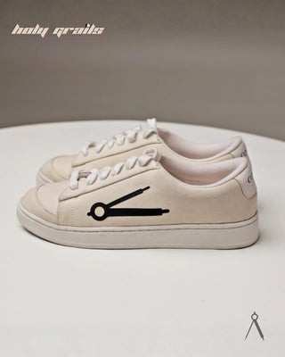 Hand Crafted 'Loom' Ivory White Low Top Premium Cotton Canvas Sneaker HG x Cos Tan - Sides