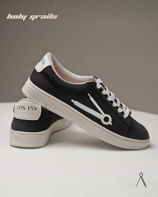 Hand Crafted 'Loom' Onyx Black Low Top Premium Cotton Canvas Sneaker HG x Cos Tan - Side & Back