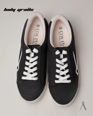 Hand Crafted 'Loom' Onyx Black Low Top Premium Cotton Canvas Sneaker HG x Cos Tan - Top