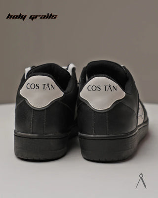 Hand Crafted 'Low Ball Classic' Black & White Low Top 100% Vegan Leather Sneaker HG x Cos Tan - Back