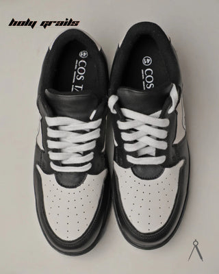 Hand Crafted 'Low Ball Classic' Black & White Low Top 100% Vegan Leather Sneaker HG x Cos Tan - Top