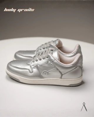 Hand Crafted 'Low Ball Monotone' Silver Low Top 100% Vegan Leather Sneaker HG x Cos Tan - Sides