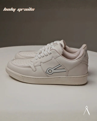 Hand Crafted 'Low Ball Monotone' White Low Top 100% Vegan Leather Sneaker HG x Cos Tan - Sides