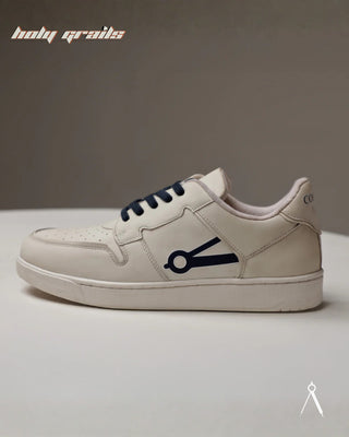 Hand Crafted 'Low Ball Signature' White Low Top 100% Vegan Leather Sneaker HG x Cos Tan - Public Side