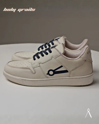 Hand Crafted 'Low Ball Signature' White Low Top 100% Vegan Leather Sneaker HG x Cos Tan - Sides