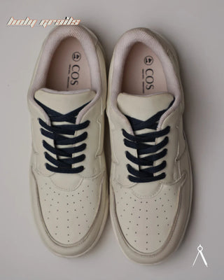 Hand Crafted 'Low Ball Signature' White Low Top 100% Vegan Leather Sneaker HG x Cos Tan - Top