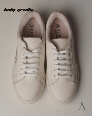 Hand Crafted 'Moonwhisper' Solar Blush Baby Pink Low Top Full Vegan Leather With Rubber Sole Sneakers HG x Cos Tan - Top