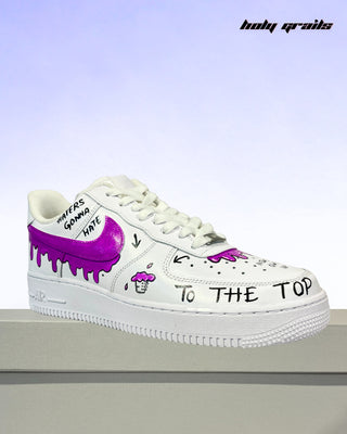 Hand Painted Custom Air Force 1 x Boldly Unstable Sneakers - Front Side