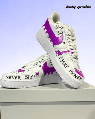 Hand Painted Custom Air Force 1 x Boldly Unstable Sneakers - Inner Sides