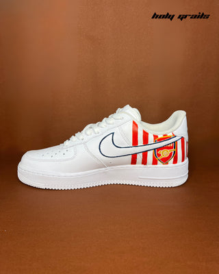 Hand Painted Custom Air Force 1 x Gunners Glory Sneakers - Inner Side