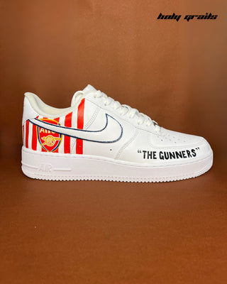 Hand Painted Custom Air Force 1 x Gunners Glory Sneakers - Outer Side