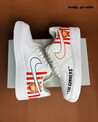 Hand Painted Custom Air Force 1 x Gunners Glory Sneakers - Sides